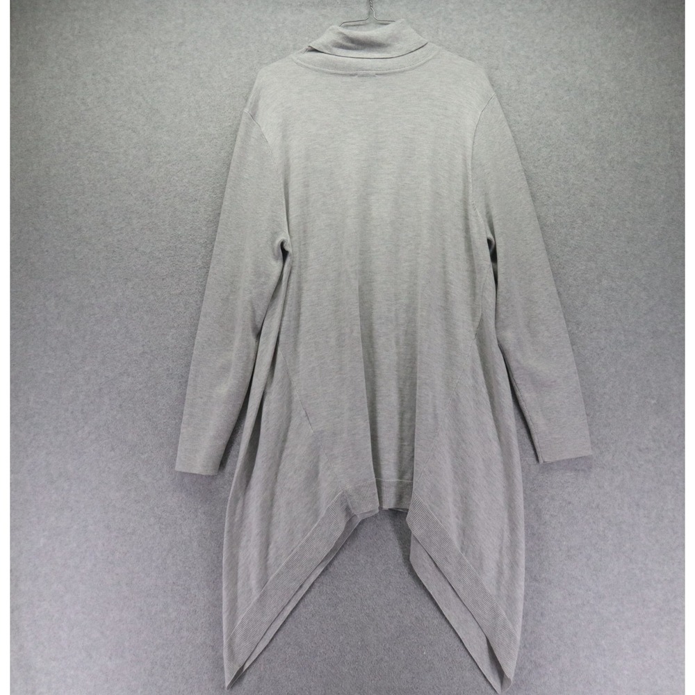 Chico's Sweater Womens 2 Large Pullover Knit Tunic Cowl Neck Gray Long Sleeve‎ - Picture 8 of 9